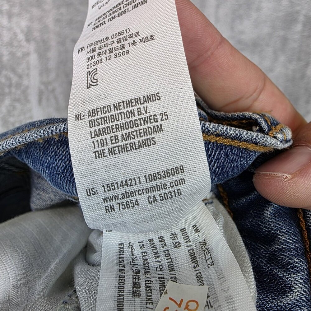 Abercrombie & Fitch Jeans Womens 28 Blue Ankle Straight High Rise Distressed - Picture 11 of 12